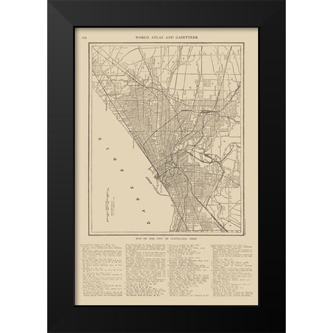 Cleveland  Ohio - Reynold 1921 Black Modern Wood Framed Art Print by Reynold