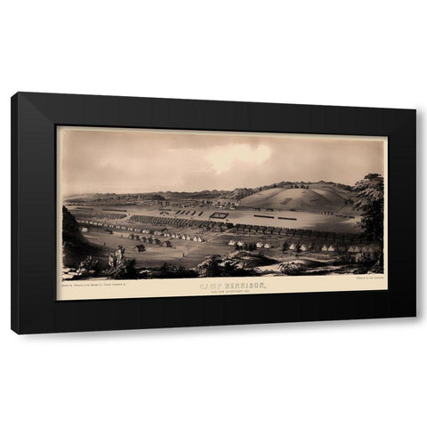 Camp Dennison Ohio - Gibson 1860 Black Modern Wood Framed Art Print by Gibson