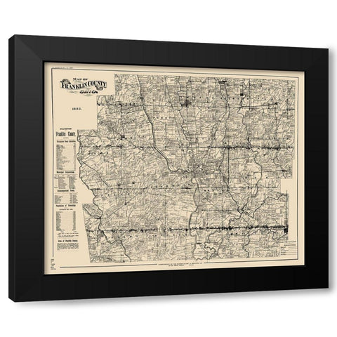 Franklin Ohio Landowner - Boehm 1883 Black Modern Wood Framed Art Print with Double Matting by Boehm