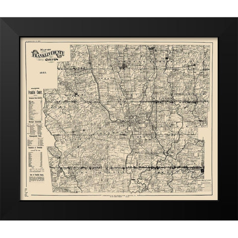 Franklin Ohio Landowner - Boehm 1883 Black Modern Wood Framed Art Print by Boehm