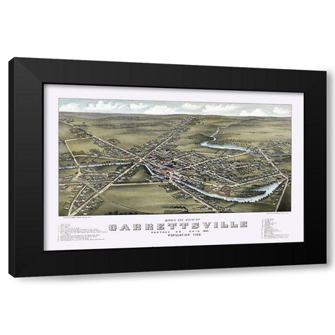 Garrettsville Ohio - Stoner 1883  Black Modern Wood Framed Art Print with Double Matting by Stoner