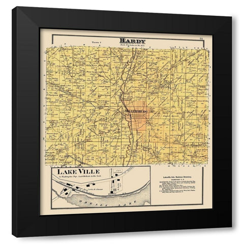 Hardy Ohio Landowner - Cring 1875 Black Modern Wood Framed Art Print by Cring