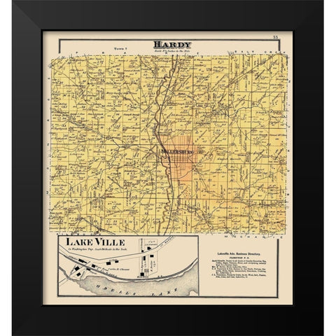 Hardy Ohio Landowner - Cring 1875 Black Modern Wood Framed Art Print by Cring
