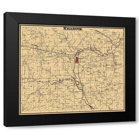 Killbuck Ohio Landowner - Cring 1876 Black Modern Wood Framed Art Print with Double Matting by Cring