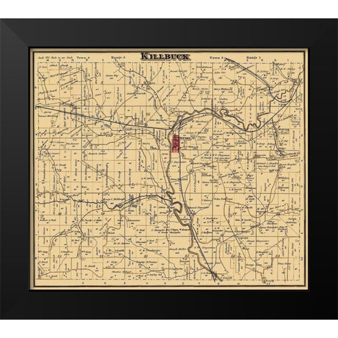 Killbuck Ohio Landowner - Cring 1876 Black Modern Wood Framed Art Print by Cring