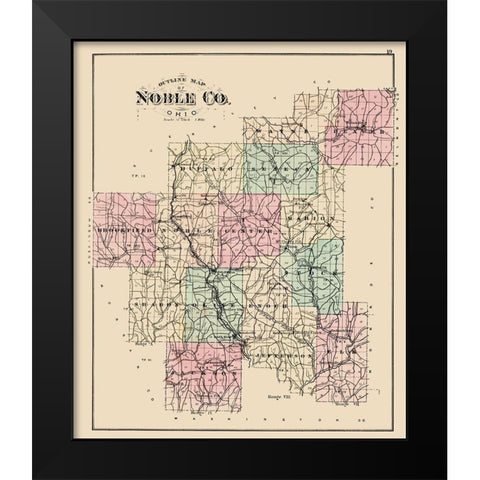 Noble Ohio - Wall 1876 Black Modern Wood Framed Art Print by Wall
