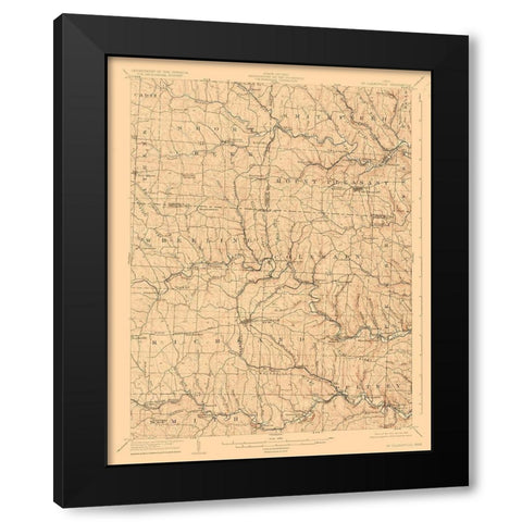 St Clairsville Ohio Quad - USGS 1905 Black Modern Wood Framed Art Print with Double Matting by USGS