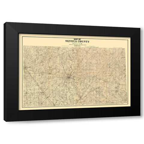 Seneca County Ohio - Woods 1891  Black Modern Wood Framed Art Print by Woods