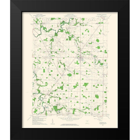 Sycamore Ohio Quad - USGS 1960 Black Modern Wood Framed Art Print by USGS