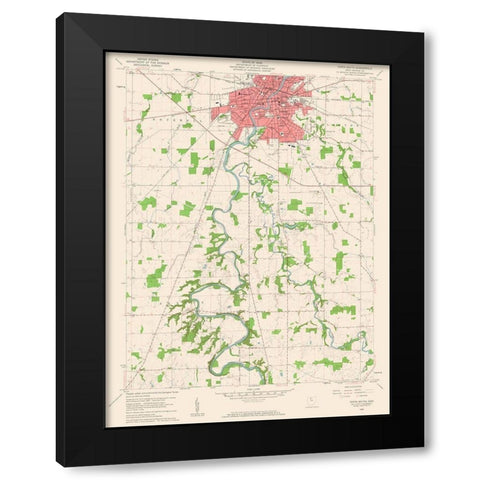 South Tiffin Ohio Quad - USGS 1960 Black Modern Wood Framed Art Print by USGS