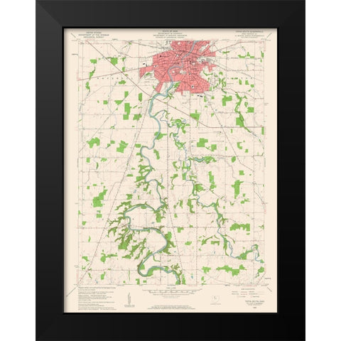 South Tiffin Ohio Quad - USGS 1960 Black Modern Wood Framed Art Print by USGS