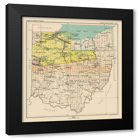 Ohio Indian Cessation - USGPO 1899 Black Modern Wood Framed Art Print by USGPO