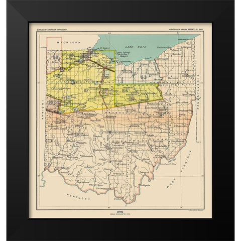 Ohio Indian Cessation - USGPO 1899 Black Modern Wood Framed Art Print by USGPO