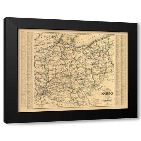 Ohio - Sabine 1882  Black Modern Wood Framed Art Print with Double Matting by Sabine