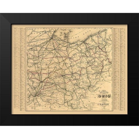 Ohio - Sabine 1882  Black Modern Wood Framed Art Print by Sabine