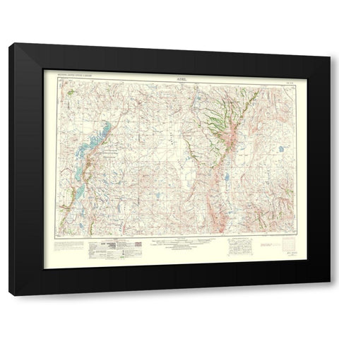 Adel Oregon Quad - USGS 1963 Black Modern Wood Framed Art Print by USGS