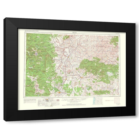 Bend Oregon Quad - USGS 1964 Black Modern Wood Framed Art Print with Double Matting by USGS