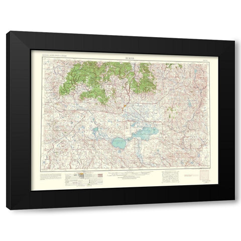 Burns Oregon Quad - USGS 1964 Black Modern Wood Framed Art Print with Double Matting by USGS