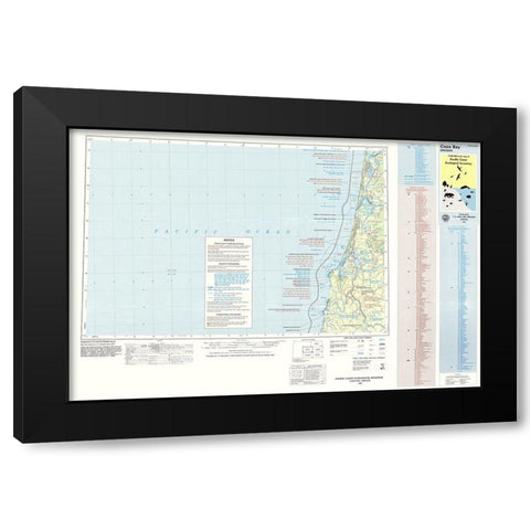Coos Bay Oregon Sheet - USGS 1981 Black Modern Wood Framed Art Print with Double Matting by USGS