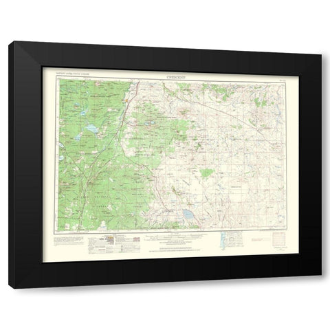 Crescent Oregon Quad - USGS 1966 Black Modern Wood Framed Art Print with Double Matting by USGS