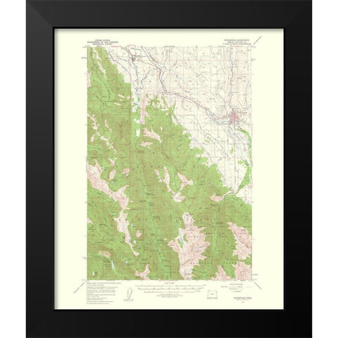 Enterprise Oregon Quad - USGS 1963 Black Modern Wood Framed Art Print by USGS