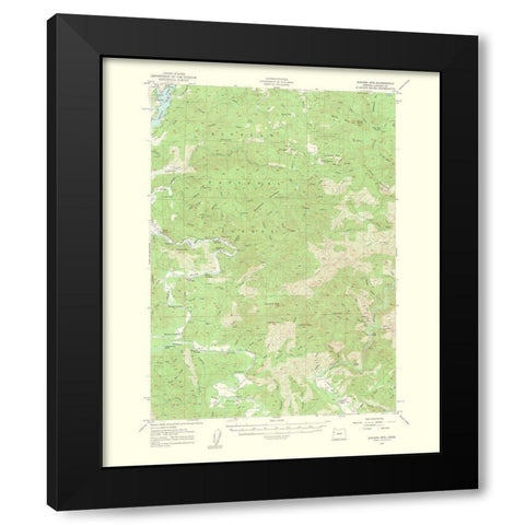 Euchre Mountain Oregon Quad - USGS 1963 Black Modern Wood Framed Art Print with Double Matting by USGS