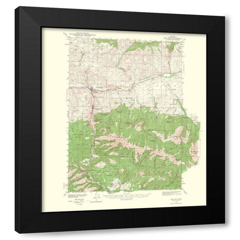 John Day Oregon Quad - USGS 1967 Black Modern Wood Framed Art Print with Double Matting by USGS