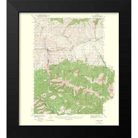 John Day Oregon Quad - USGS 1967 Black Modern Wood Framed Art Print by USGS
