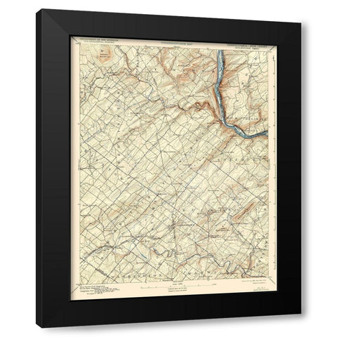 Doylestown Pennsylvania New Jersey Sheet Black Modern Wood Framed Art Print by USGS