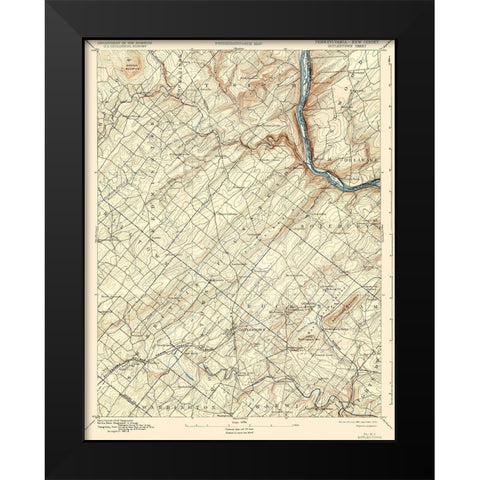 Doylestown Pennsylvania New Jersey Sheet Black Modern Wood Framed Art Print by USGS