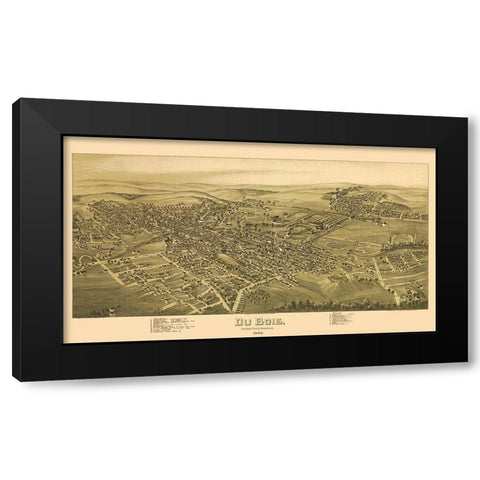 Dubios Pennsylvania - Moyer 1895  Black Modern Wood Framed Art Print with Double Matting by Moyer