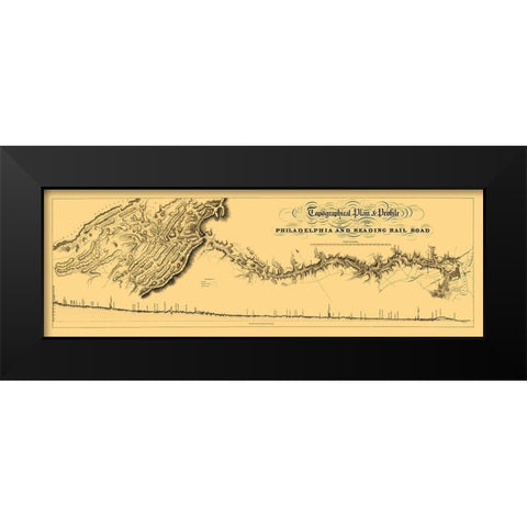 Philadelphia and Reading Railroad - Osborne 1838 Black Modern Wood Framed Art Print by Osborne