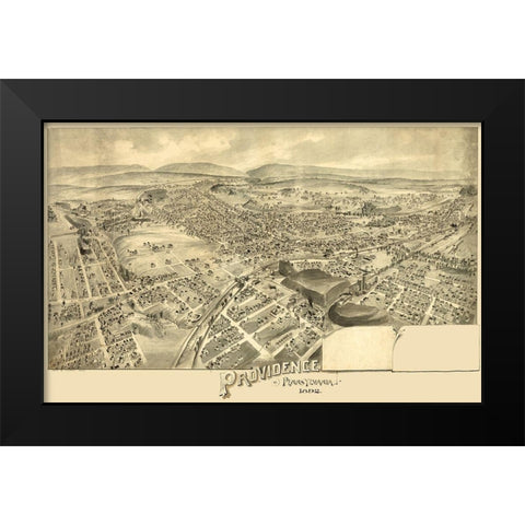 Providence Pennsylvania -1892 Black Modern Wood Framed Art Print by Unknown