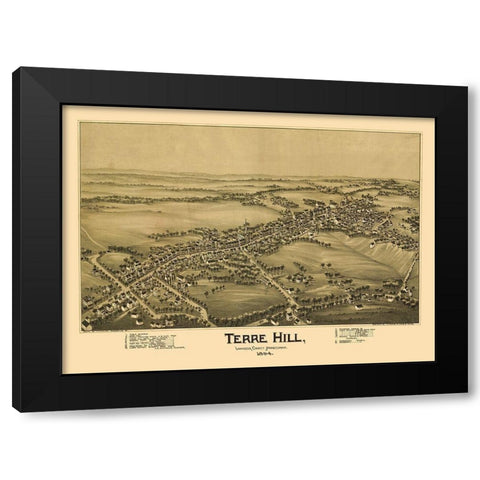 Terre Hill Pennsylvania - Fowler 1894  Black Modern Wood Framed Art Print with Double Matting by Fowler