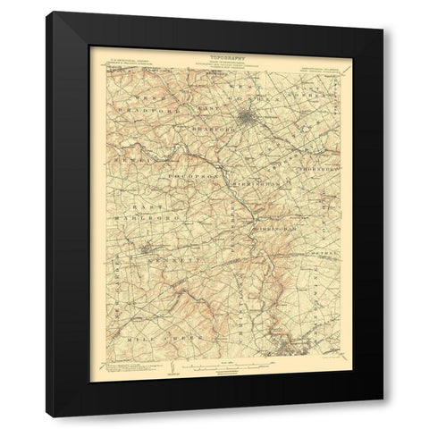 West Chester Pennsylvania Deleware Quad Black Modern Wood Framed Art Print with Double Matting by USGS