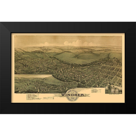 Windber Pennsylvania - Fowler 1900  Black Modern Wood Framed Art Print by Fowler