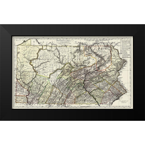 Pennsylvania - Bohn 1797 Black Modern Wood Framed Art Print by Bohn