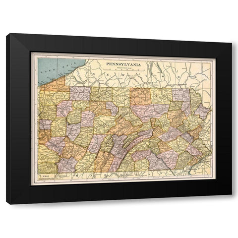 Pennsylvania - Hammond 1903  Black Modern Wood Framed Art Print with Double Matting by Hammond
