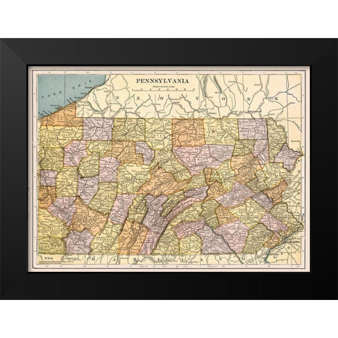Pennsylvania - Hammond 1903  Black Modern Wood Framed Art Print by Hammond