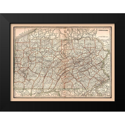 Pennsylvania -1894 Black Modern Wood Framed Art Print by Unknown