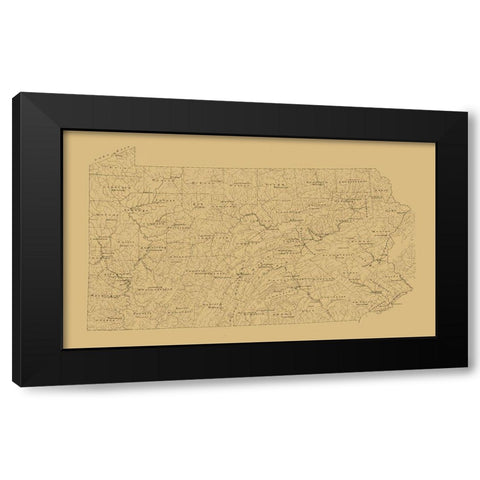 Pennsylvania -1893 Black Modern Wood Framed Art Print with Double Matting by Unknown