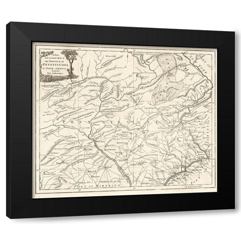 Pennsylvania -1780 Black Modern Wood Framed Art Print by Unknown