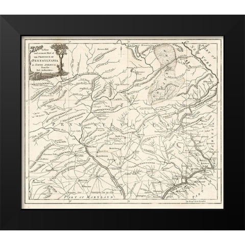 Pennsylvania -1780 Black Modern Wood Framed Art Print by Unknown