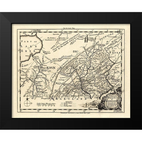 Pennsylvania - Kitchin 1756  Black Modern Wood Framed Art Print by Kitchin