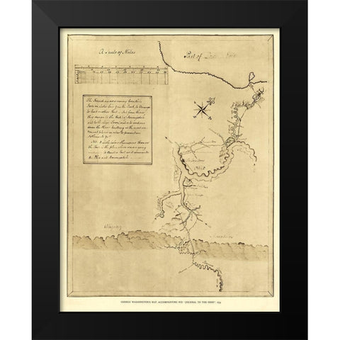 Pennsylvania - Washington 1754  Black Modern Wood Framed Art Print by Washington