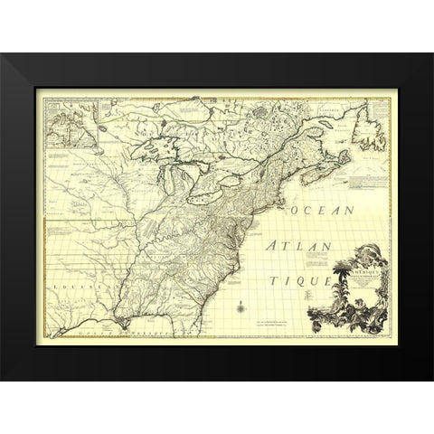 America with French English Establishments - 1756 Black Modern Wood Framed Art Print by Unknown