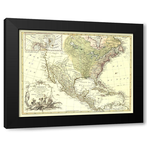 North America Canada - Covens 1757 Black Modern Wood Framed Art Print with Double Matting by Covens