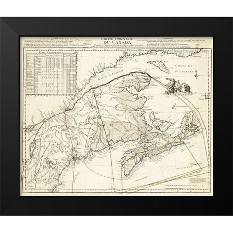 Eastern Canada - Jefferys 1755 Black Modern Wood Framed Art Print by Jefferys