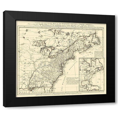 English Empire French Encroachments - Herbert 1755 Black Modern Wood Framed Art Print by Herbert