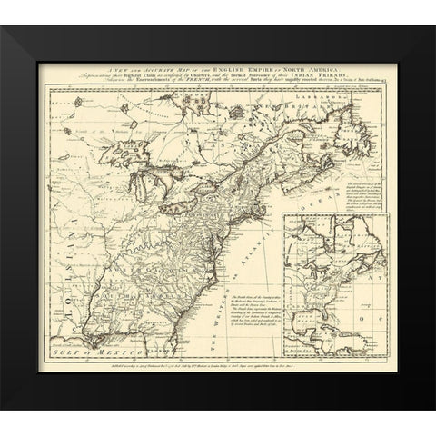 English Empire French Encroachments - Herbert 1755 Black Modern Wood Framed Art Print by Herbert